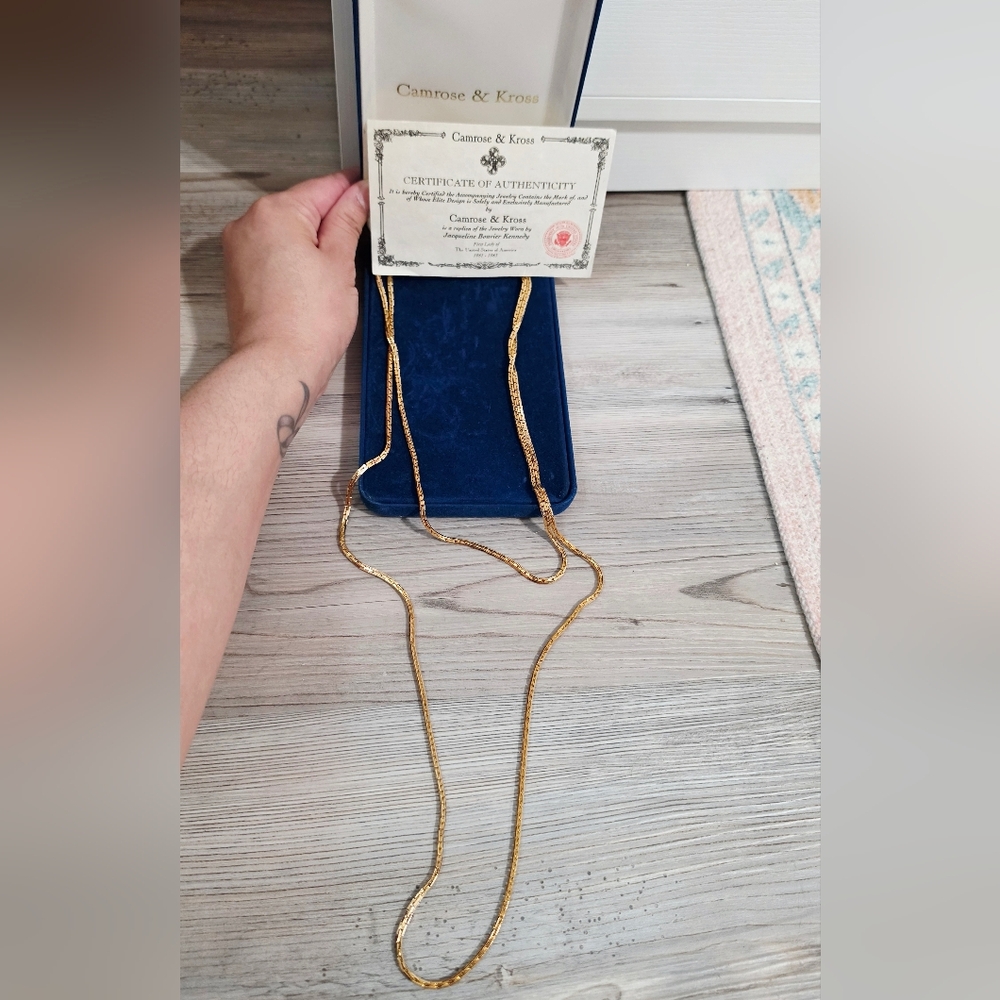 Vintage Camrose & Kross Multi-Strand Gold-Tone Chain Necklace